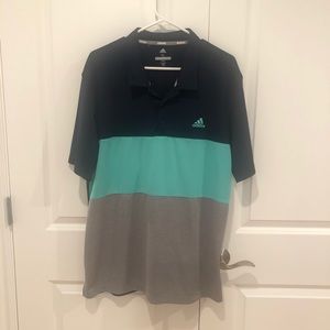 EUC Adidas Golf Shirt in Navy, Green, Gray - XL